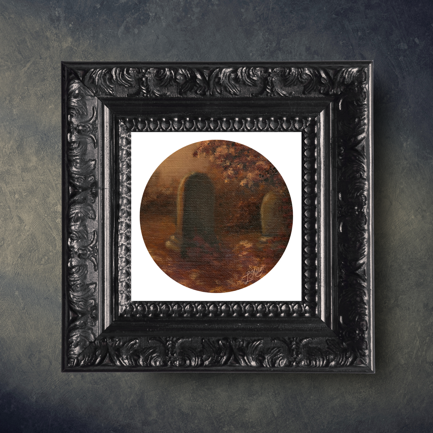 Amber Mourning - Gothic Autumnal Graveyard Fine Art Print