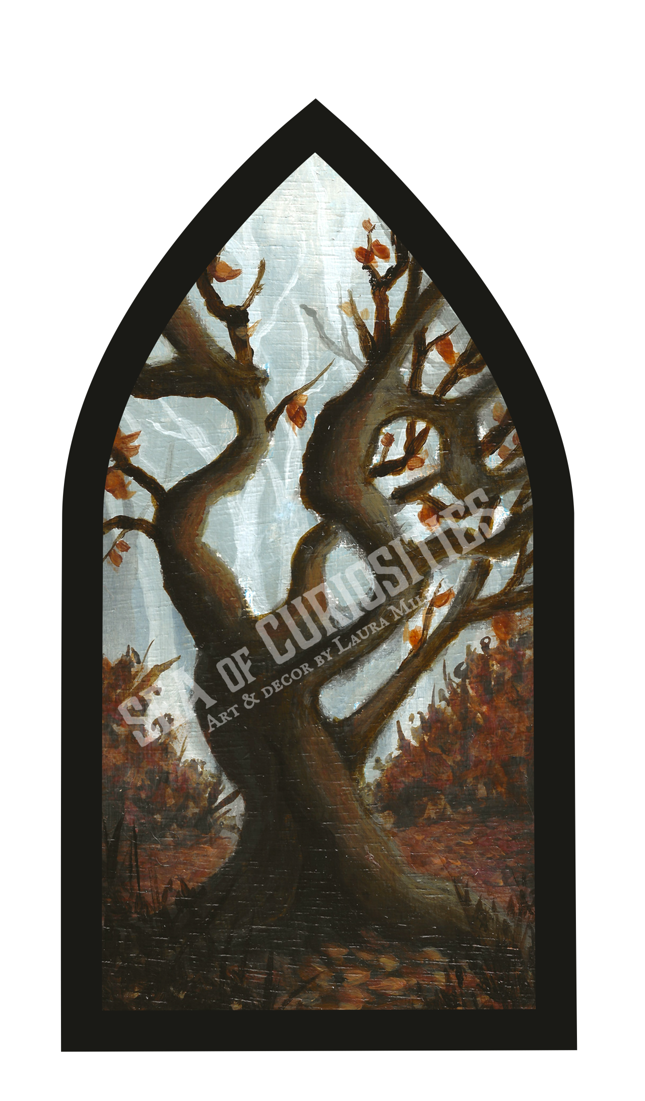 Autumn's Arrival - Gothic Window Art Print