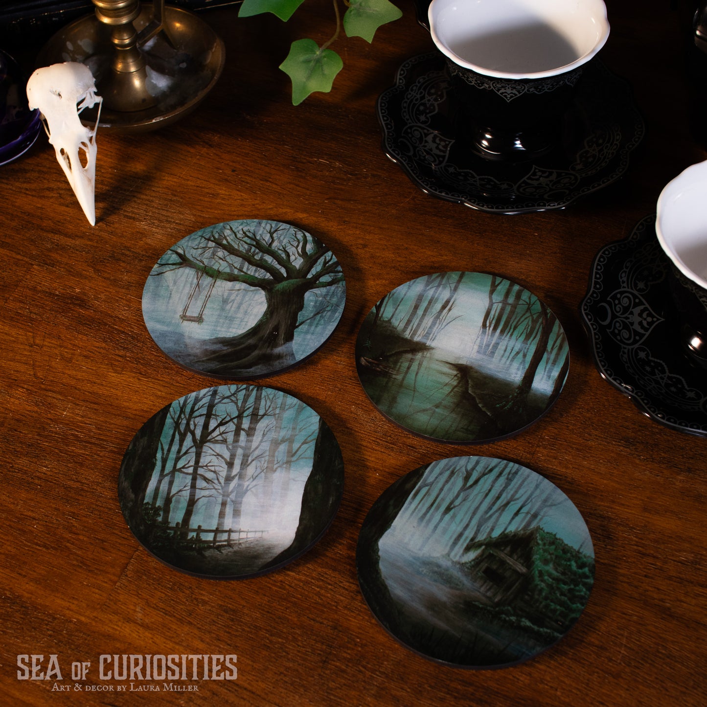 Haunted Forest Coasters - Set of 4