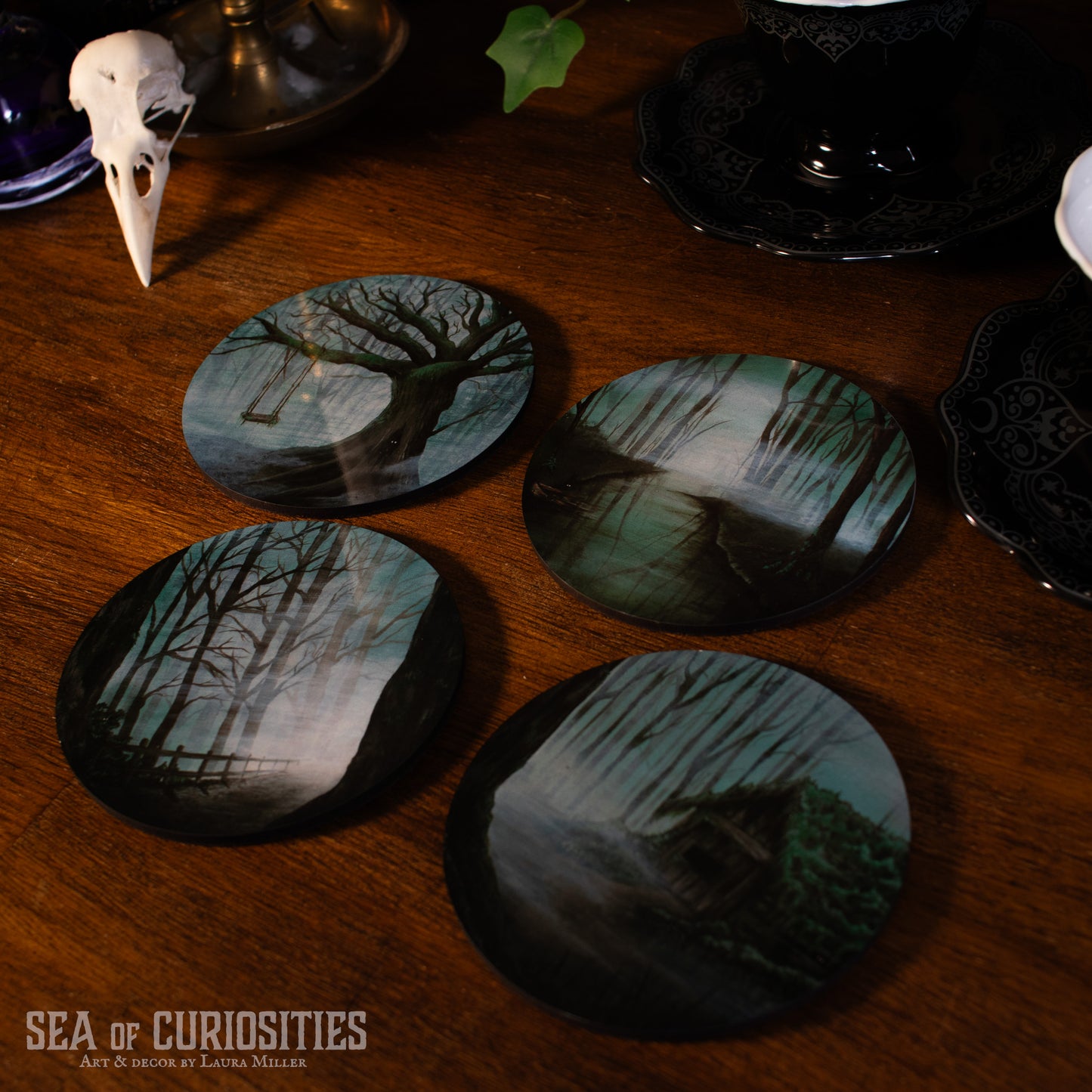 Haunted Forest Coasters - Set of 4