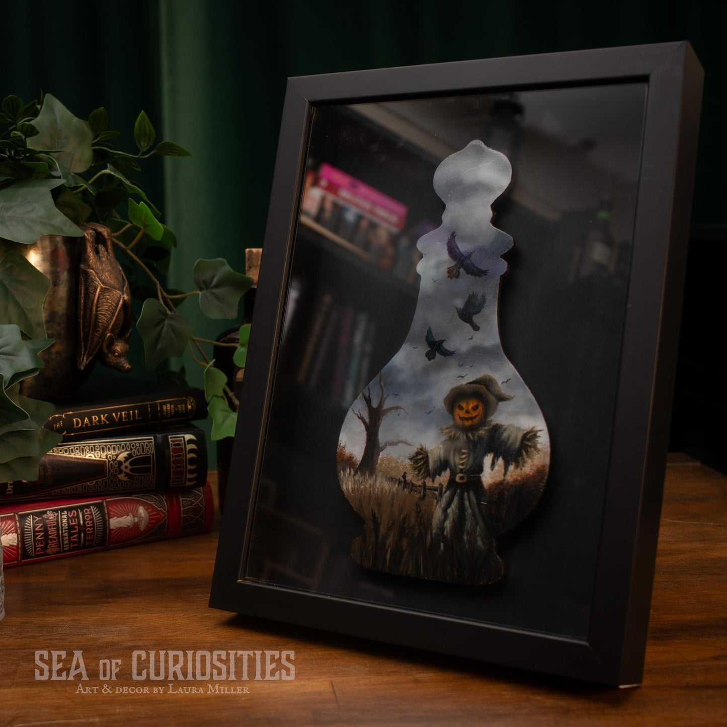 The Scarecrow - Original Potion Bottle Oil Painting Framed