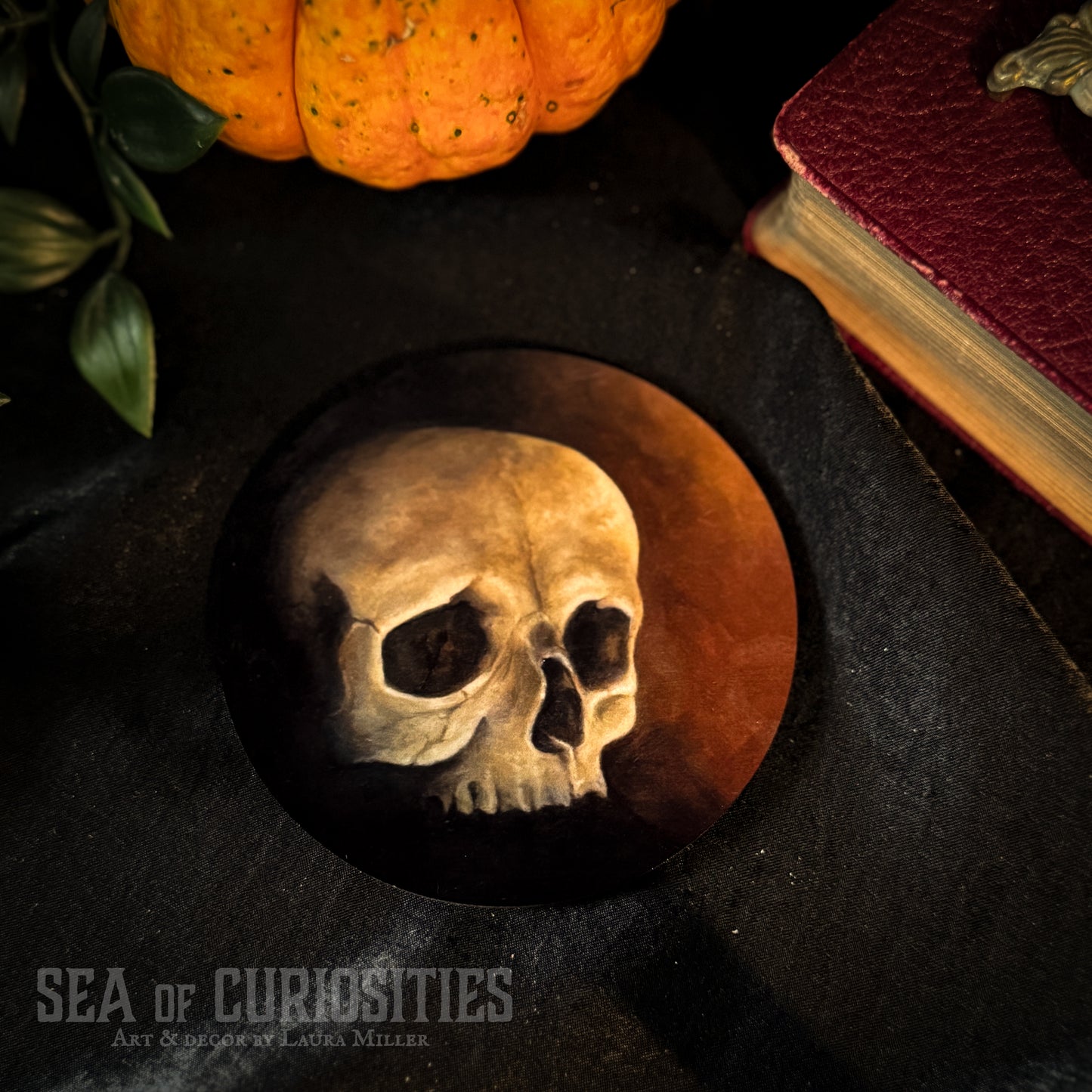 Skull - Gothic Wooden Homeware Coaster