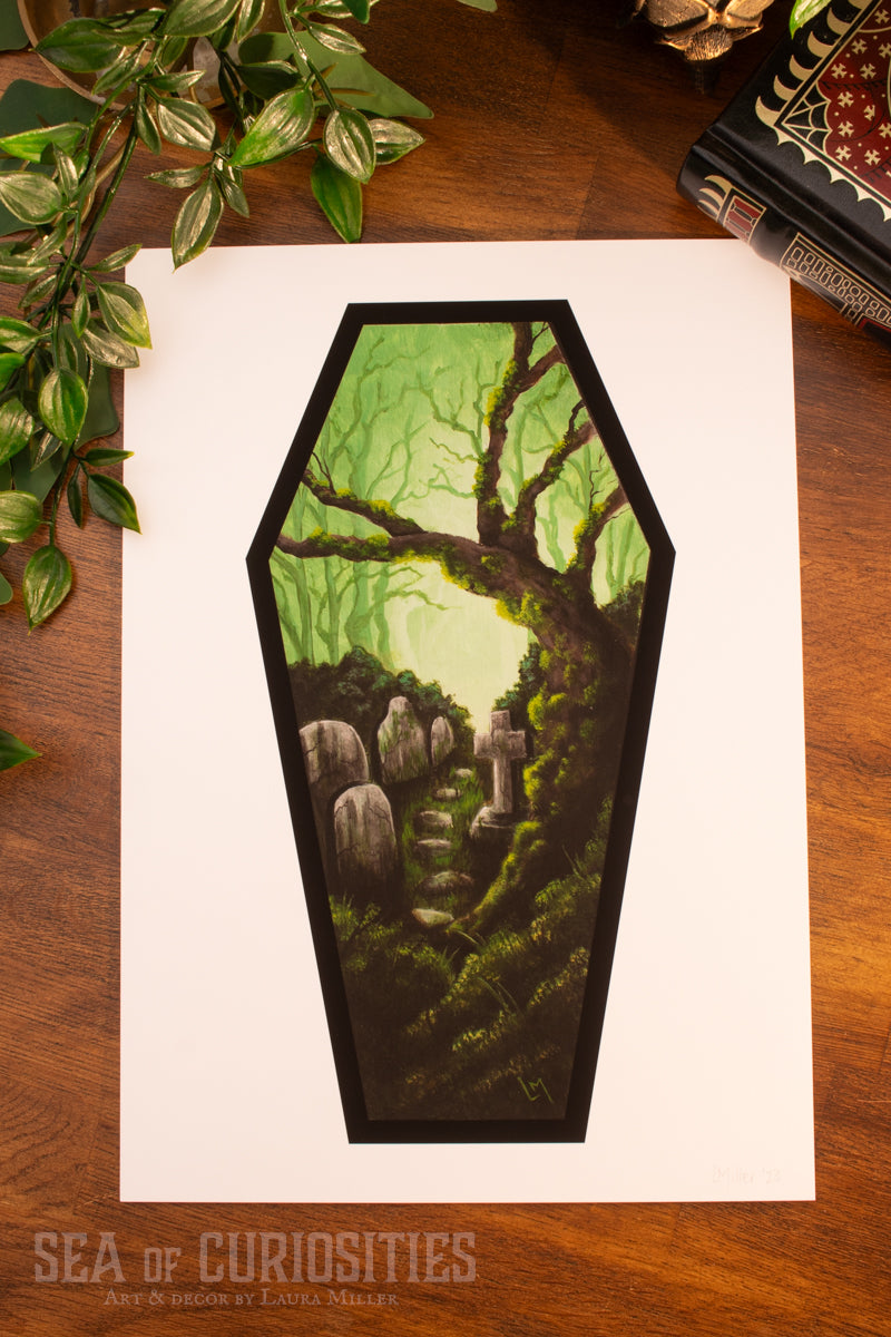 Verdant veil of lost remembrance - Forgotten Tombs series - Art Print