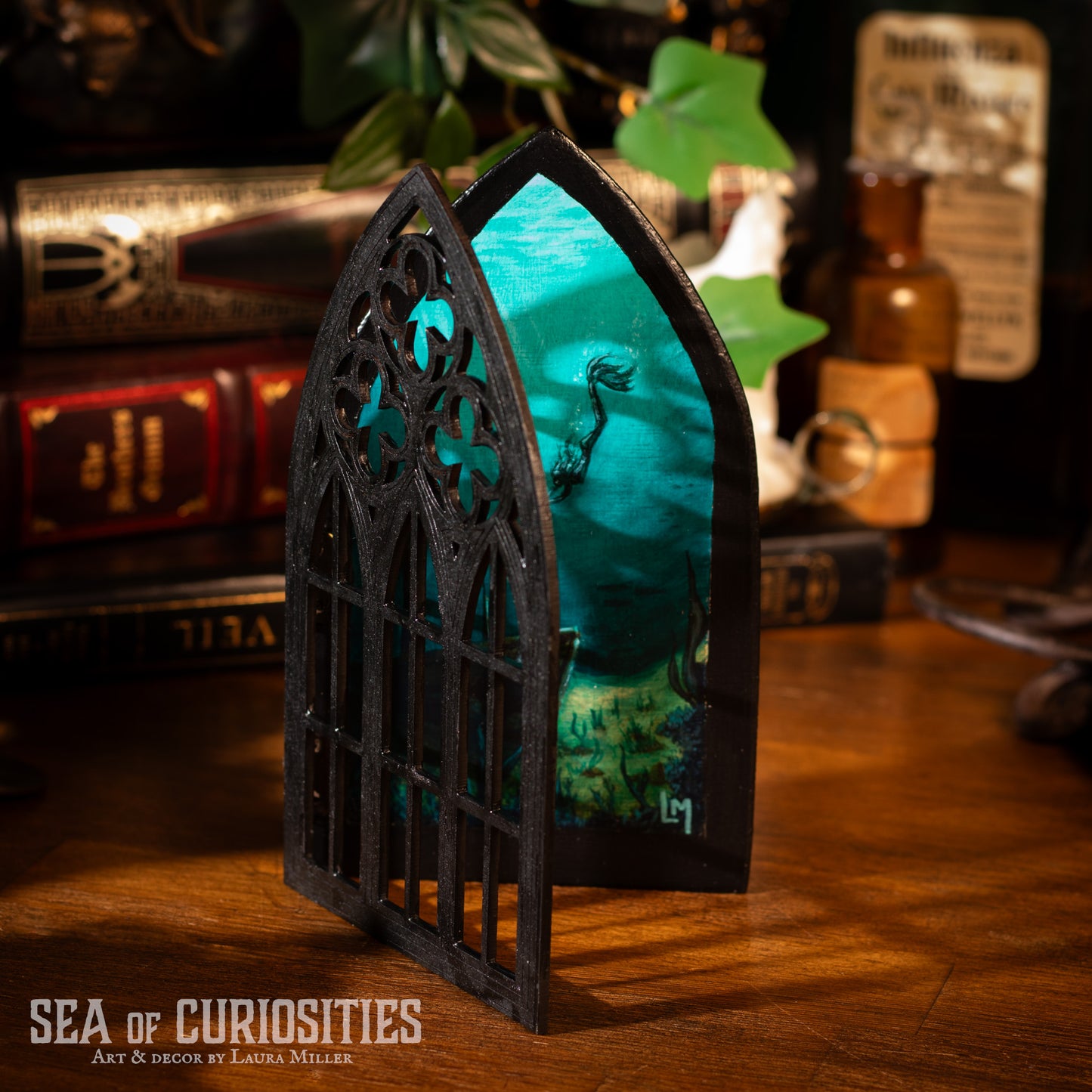 Sunken Secrets - Gothic Window Original Painting