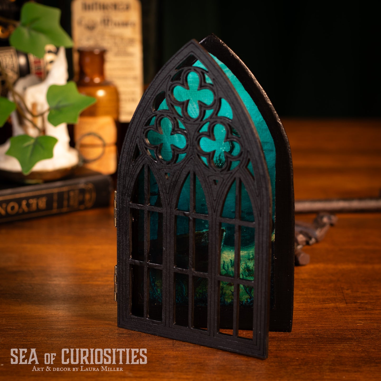 Sunken Secrets - Gothic Window Original Painting