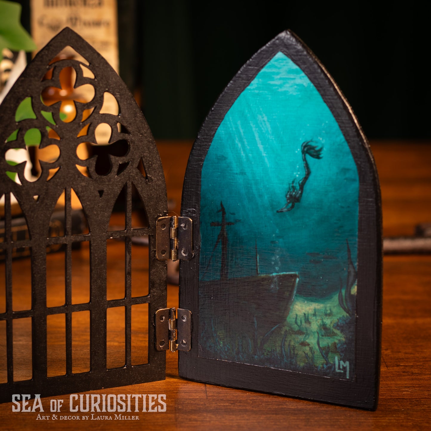 Sunken Secrets - Gothic Window Original Painting