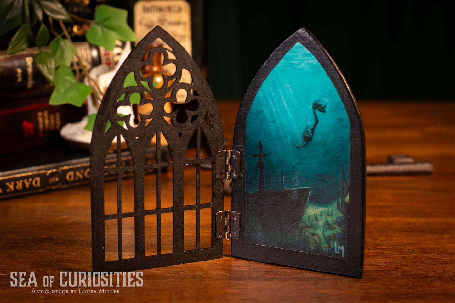 Sunken Secrets - Gothic Window Original Painting
