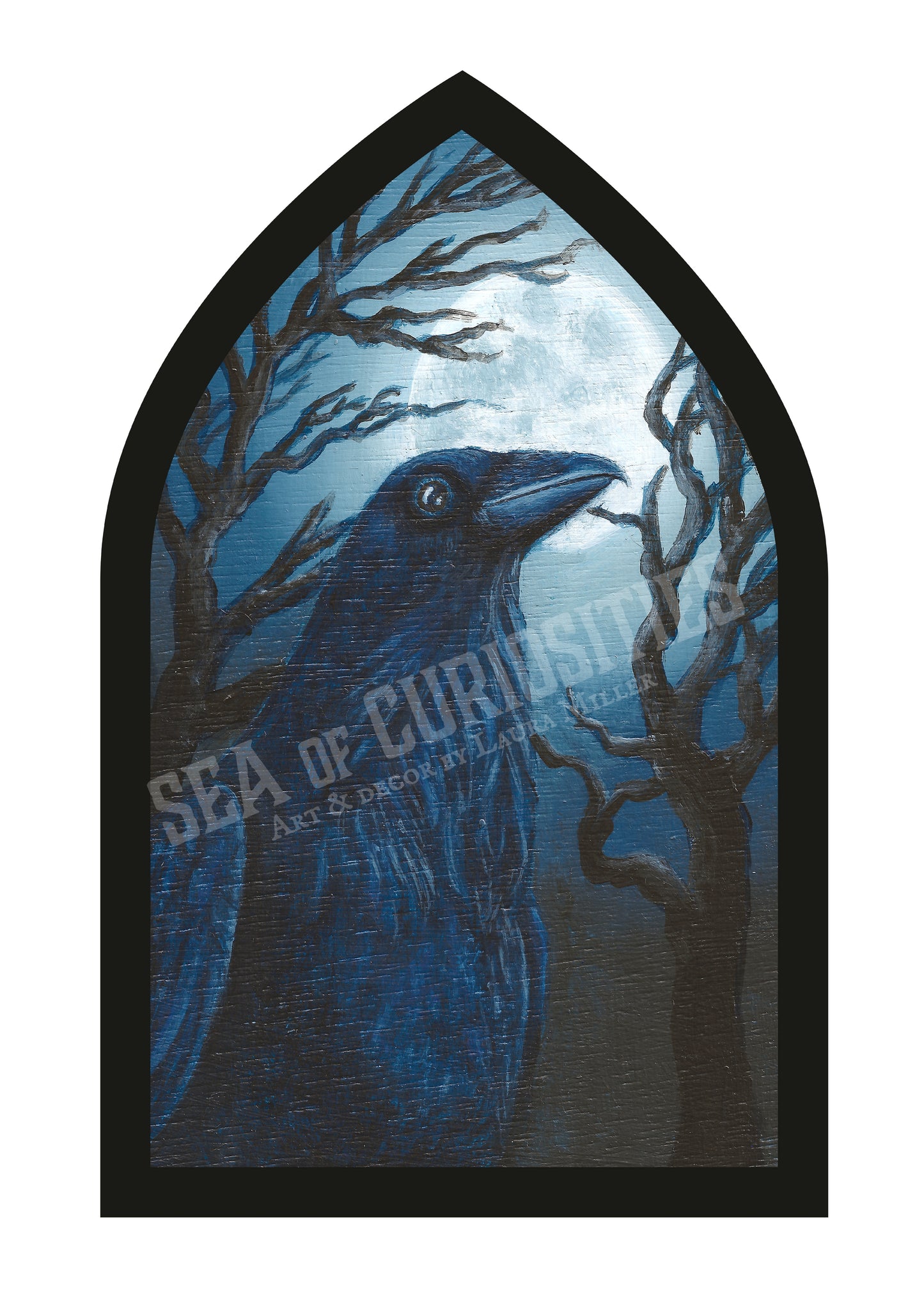 The Raven Gothic Window Art Print
