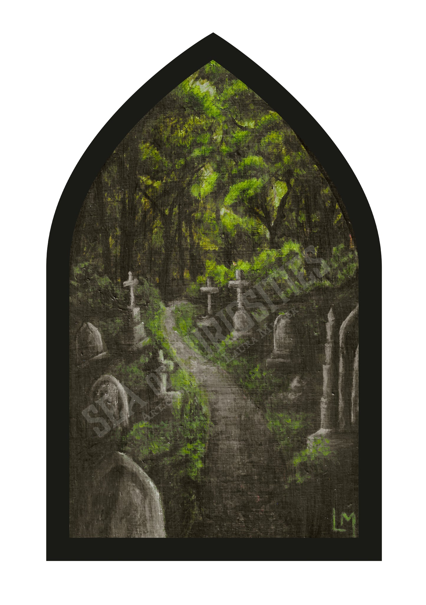 Rest in Peace Gothic Window Art Print