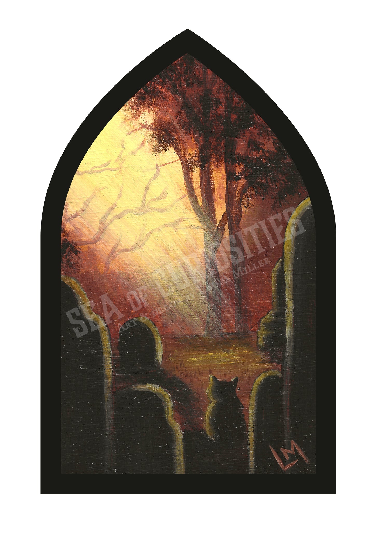 Shadow of Solitude Gothic Window Art Print