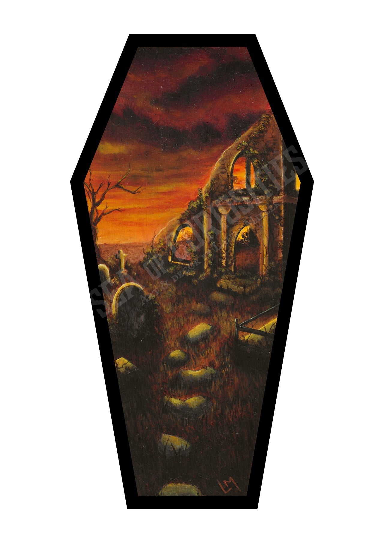 Suns farewell amongst ruined reverence - Forgotten Tombs series - Coffin Shaped Bookmark