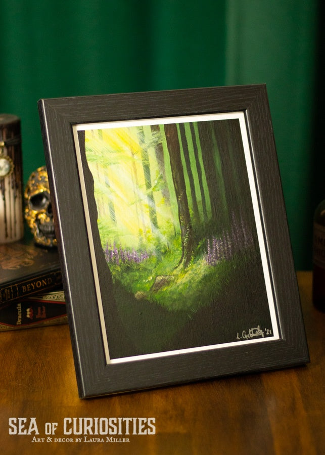 Bathing in Beams - framed original acrylic landscape painting