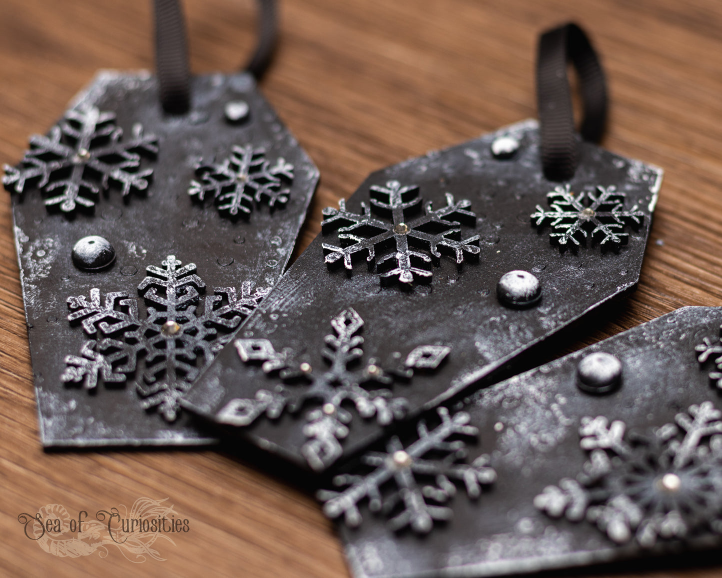 Frosted Snowflake Coffin - Gothic Christmas Decorations (Sold individually)