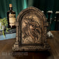 Gothic Stone Arch Window Wall Art – Medieval Griffin Head Sculpture - Brown Stone