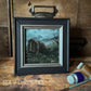 Overgrown Ruins - Framed 4"x4" Original Oil Painting of Medieval Ruins Landscape