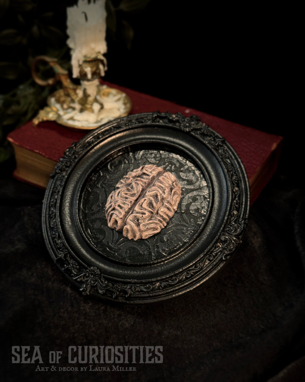 Brain Gothic Framed Wall Art – Small black Frame