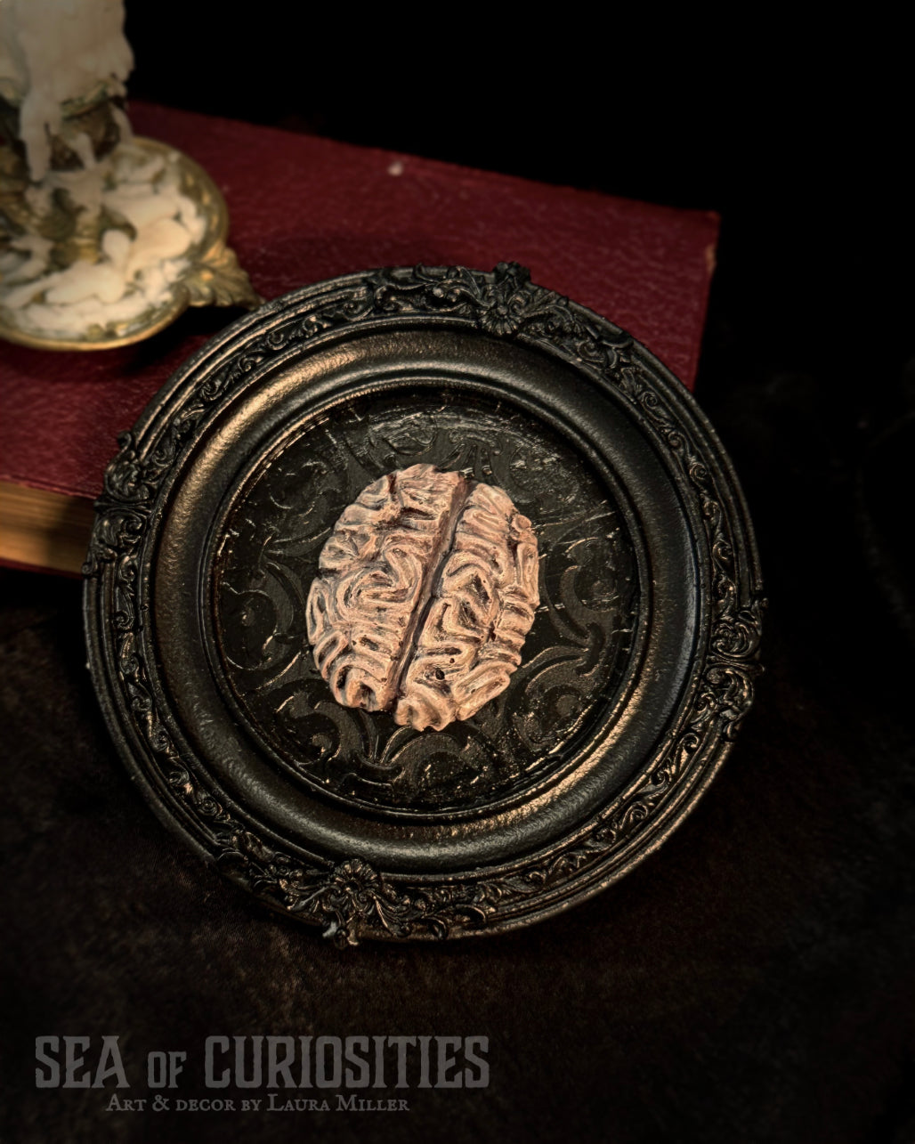 Brain Gothic Framed Wall Art – Small black Frame