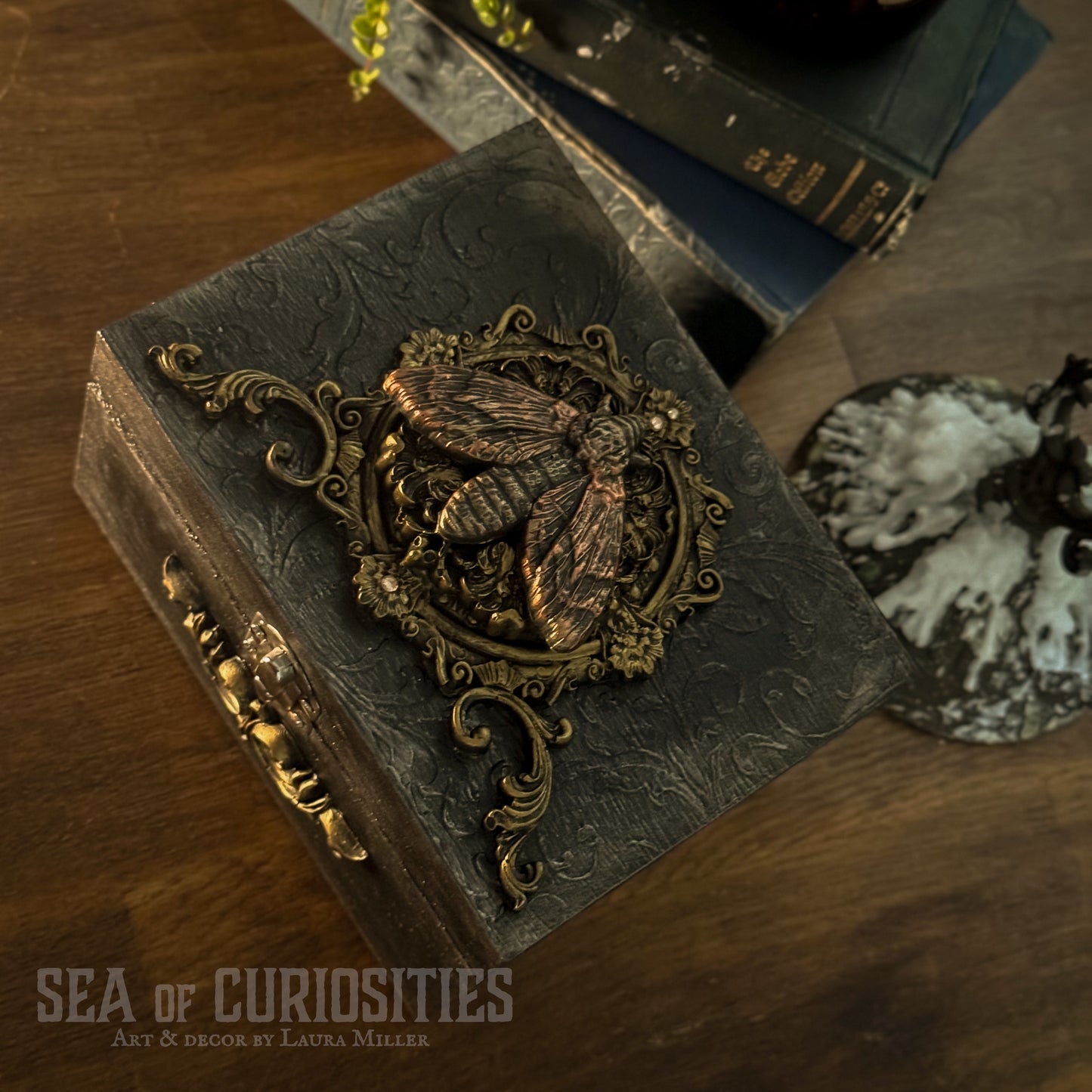 Gothic Moth Ornamental Trinket Box for Jewellery & Keepsakes