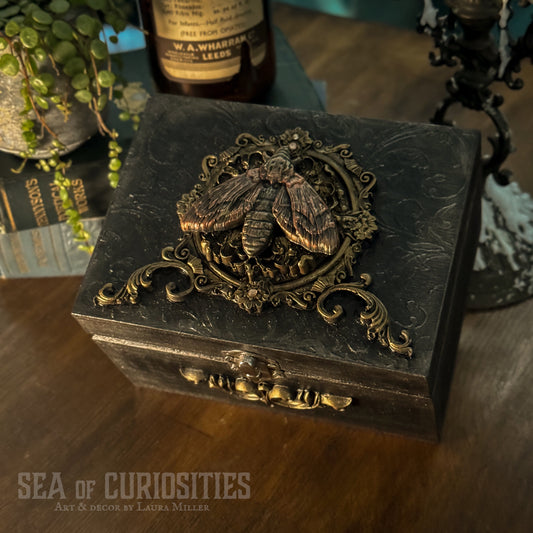 Gothic Moth Ornamental Trinket Box for Jewellery & Keepsakes