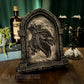 Gothic Stone Arch Window Wall Art – Medieval Griffin Head Sculpture - Dark Grey Stone