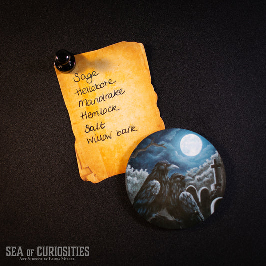The Guardians - Gothic Raven Fridge Magnet