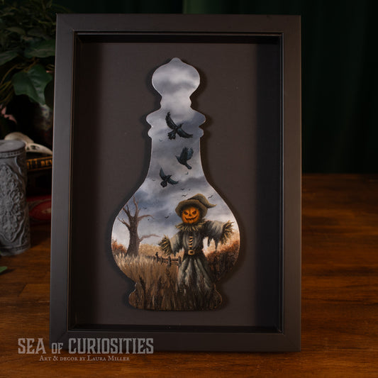 The Scarecrow - Original Potion Bottle Oil Painting Framed