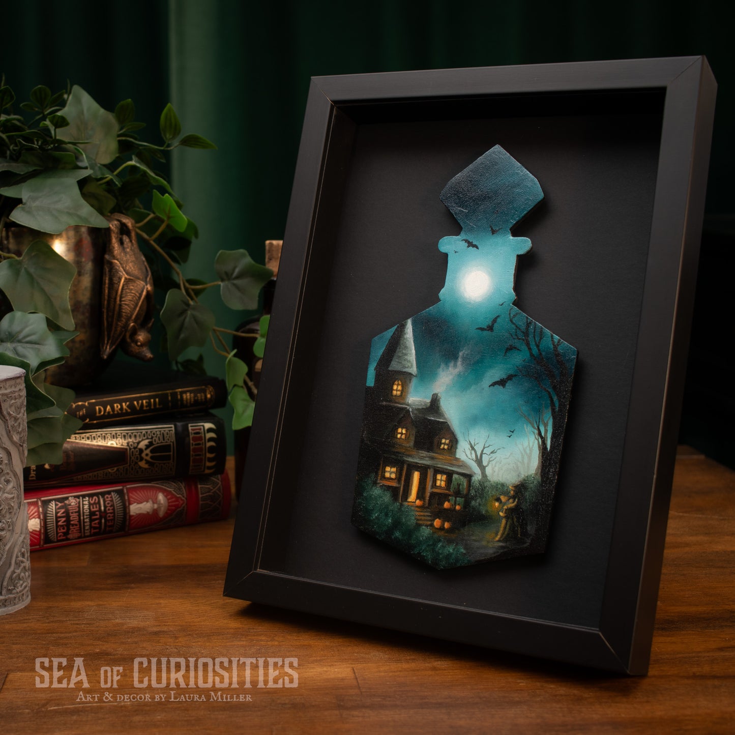 The Enchantress - Original Potion Bottle Oil Painting Framed