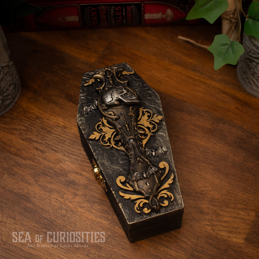 Eternal Night - Wooden Coffin Trinket/Jewellery Box