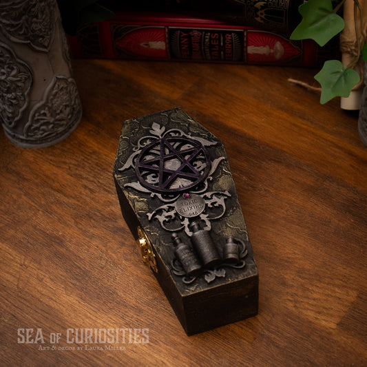 Toxic Elixirs - Wooden Coffin Trinket/Jewellery Box