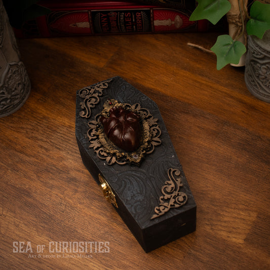 Heart of Darkness - Wooden Coffin Trinket/Jewellery Box