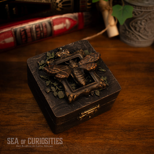 Death's-head hawkmoth -  Gothic/Alternative Ring Box