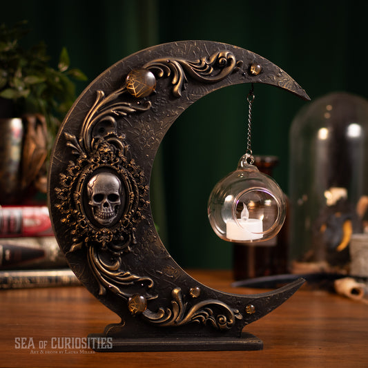 Nocturnal Relic - Gothic & Whimsical Moon Tea light holder