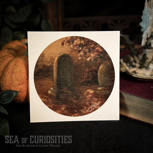 Amber Mourning - Gothic Autumnal Graveyard Fine Art Print