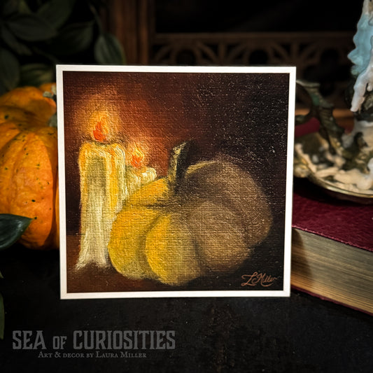 Pumpkins & Candles - Moody Gothic Halloween Fine Art Print