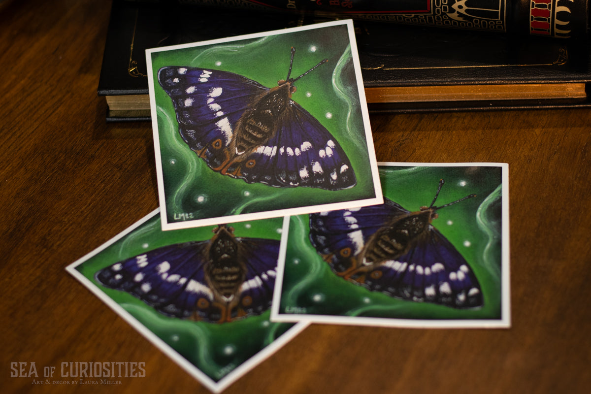 Purple Emperor Butterfly Vinyl Sticker