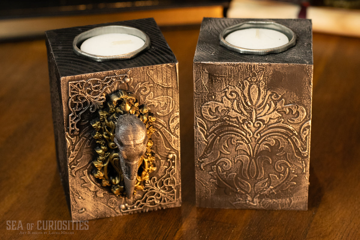 Ornate Raven - Gothic/Witchy Tealight Holders (sold individually)