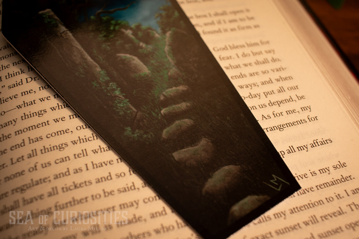Moonlit embrace of forgotten souls - Forgotten Tombs series - Coffin Shaped Bookmark