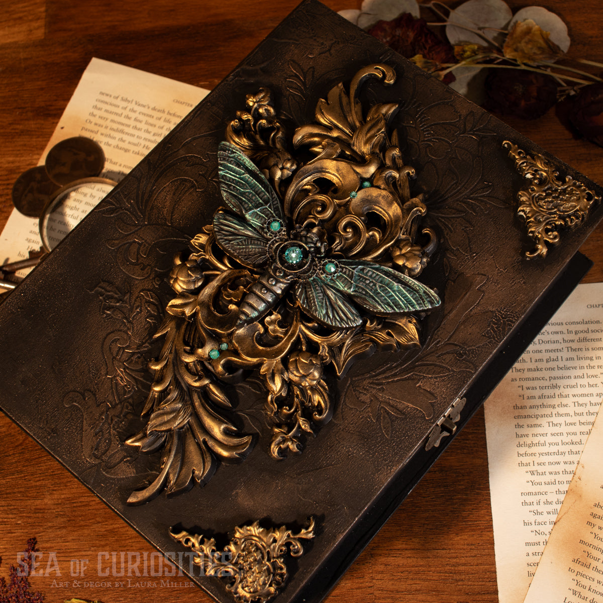 Ornate Dragonfly Large Book Box