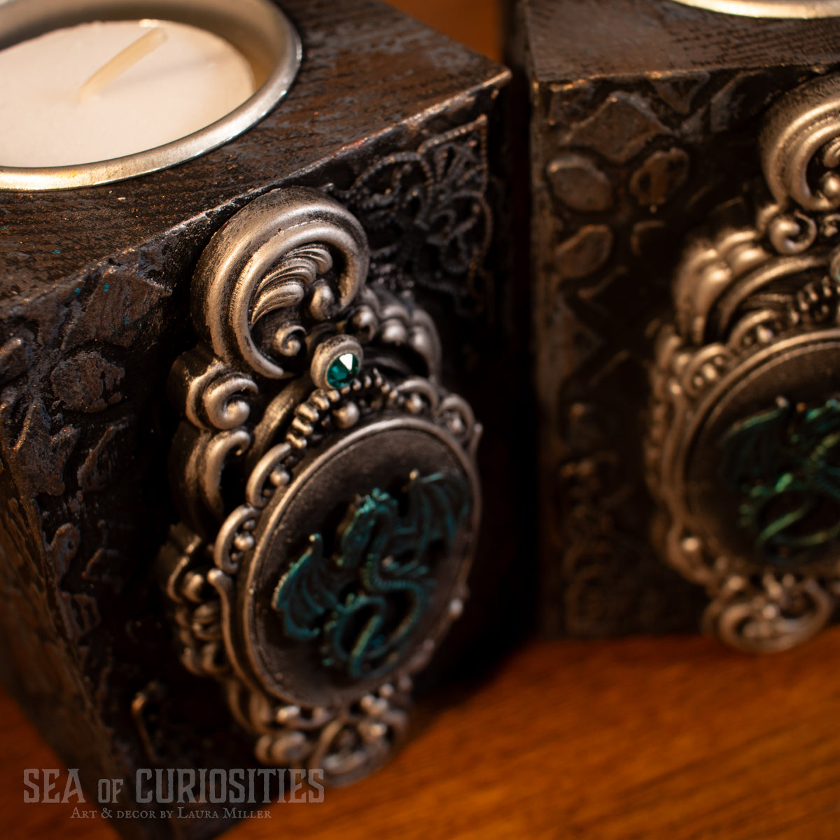 Dragon - Tall Gothic/Witchy Tealight Holders (sold individually)
