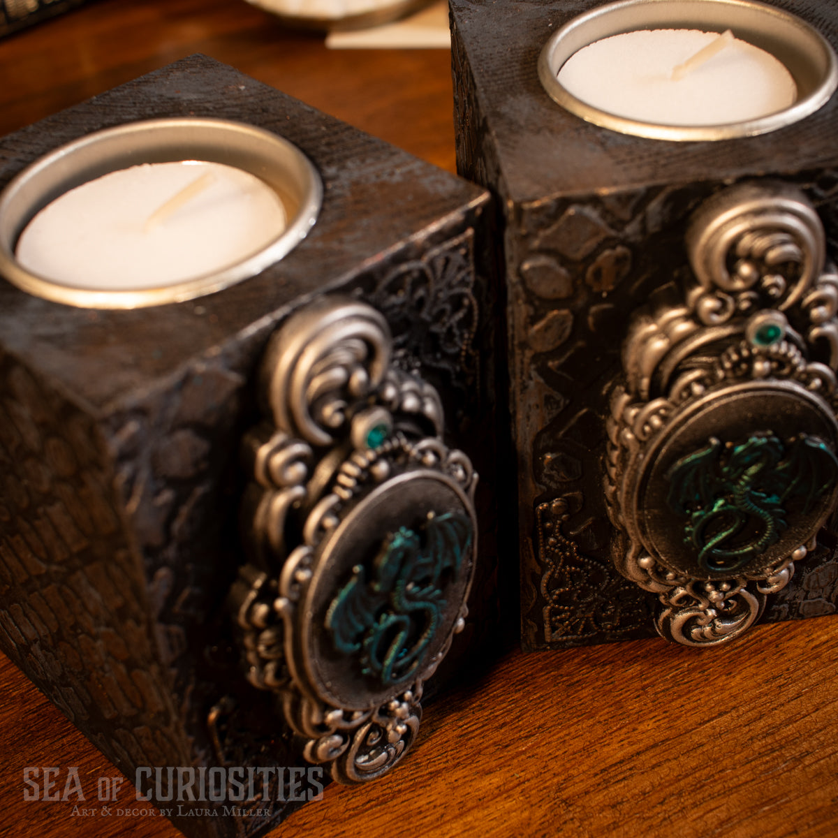 Dragon - Tall Gothic/Witchy Tealight Holders (sold individually)