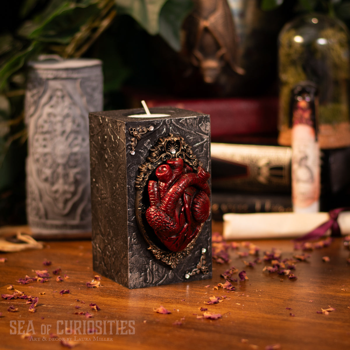 Hollow Heart - Extra Large Gothic Tealight Holders