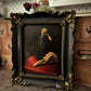 "Remains" - Framed Original 8" x 10" Oil Painting of a Crow Skull and Dried flowers Still Life Scene in Gothic & Baroque style