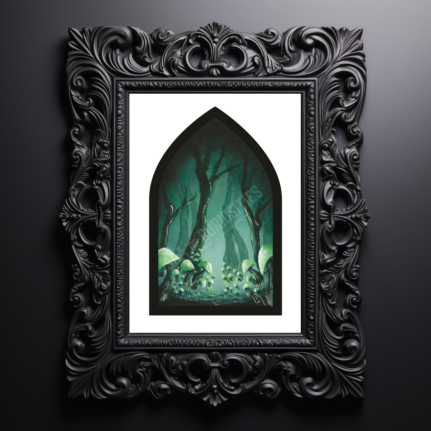 Luminescent Forest Gothic Window Art Print