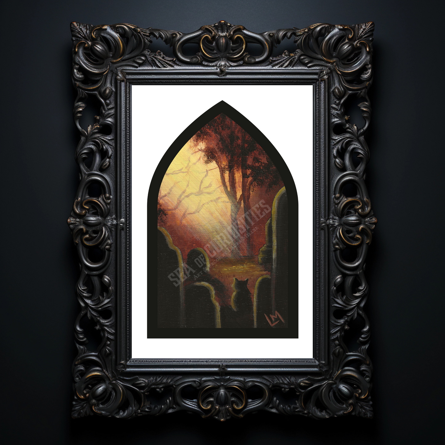 Shadow of Solitude Gothic Window Art Print