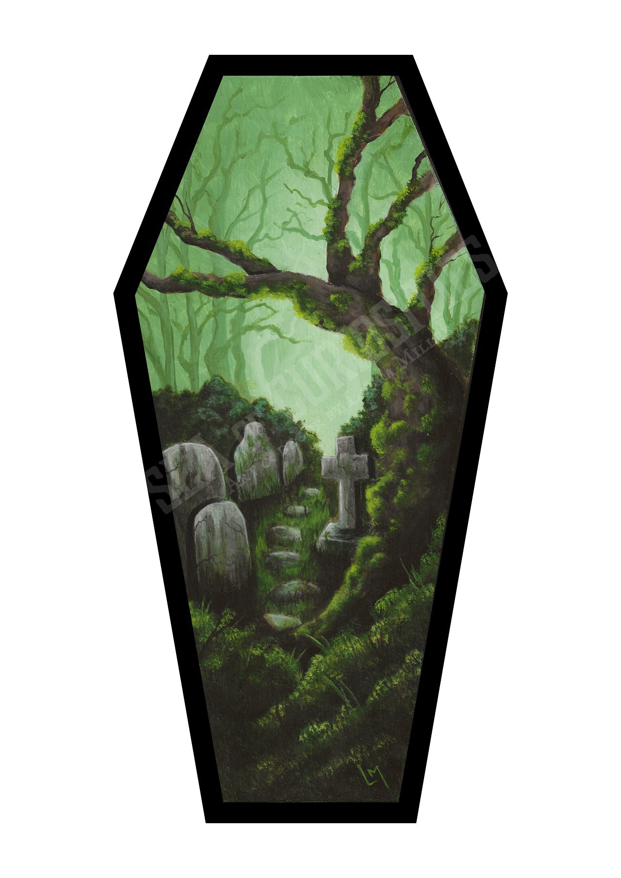 Verdant veil of lost remembrance - Forgotten Tombs series - Coffin Shaped Bookmark