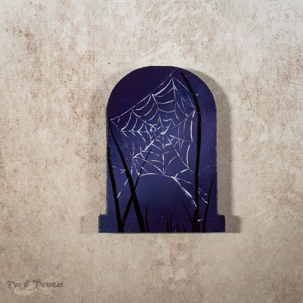 Spider Web -  Gothic hand painted tombstone Magnet