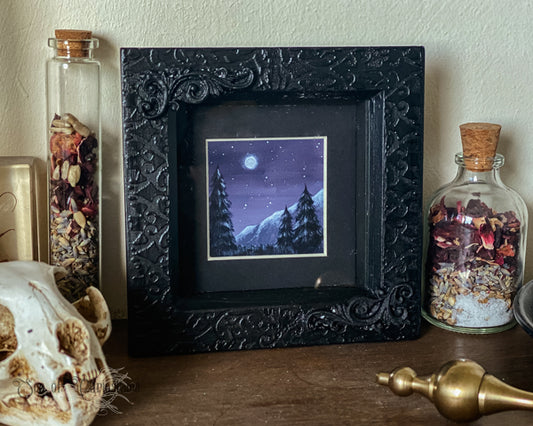 "Moonlight Ridge" - Miniature Original Acrylic Painting