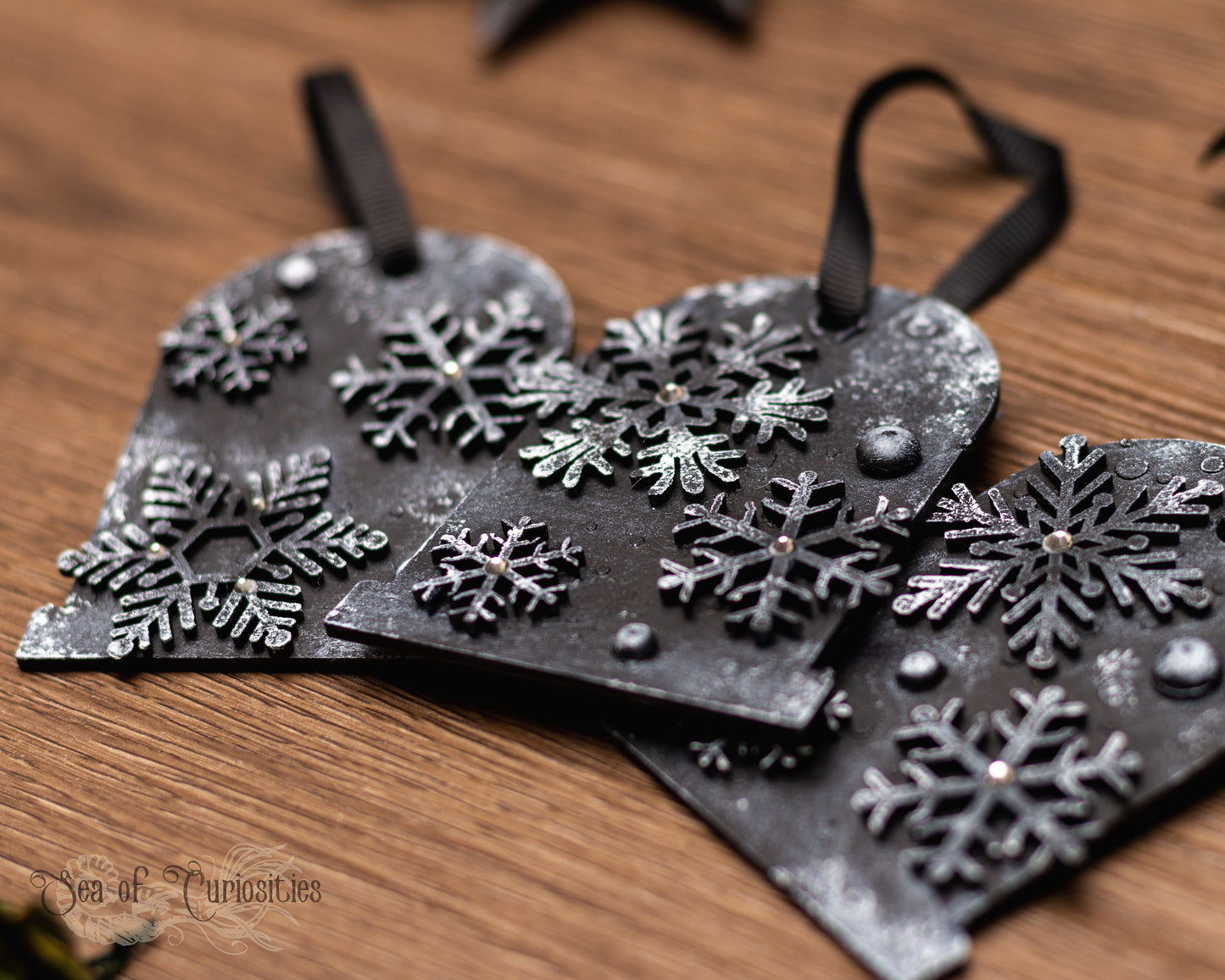 Frosted Snowflake Tombstone - Gothic Christmas Decorations (Sold individually)