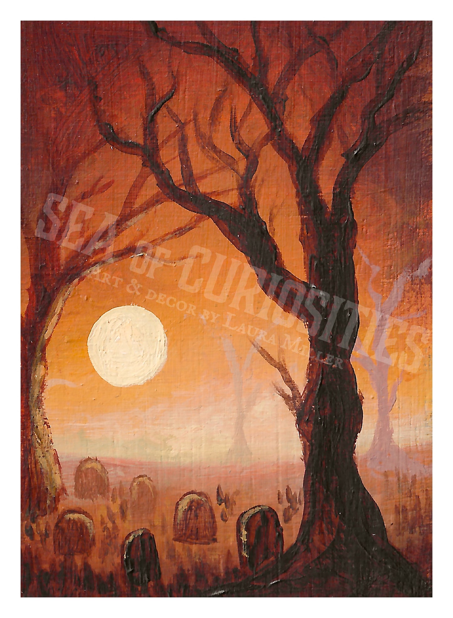 Sunset Cemetery Mini Print